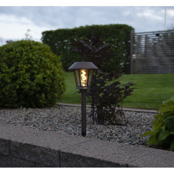Smeđa vanjska solarna LED svjetiljka Star Trading Fergus, visina 35 cm-image-3