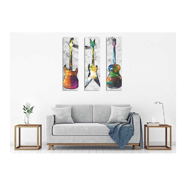 3-dijelna zidna slika na platnu Guitars-image-1