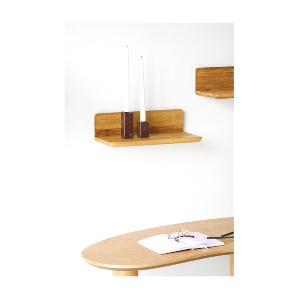 Polica od punog hrasta u svijetloj prirodnoj boji 40 cm Salina – House Nordic-image-1
