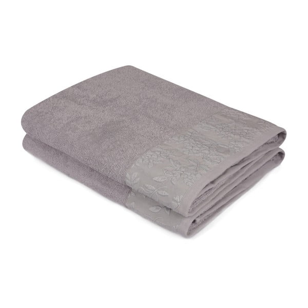 Set od 2 siva Ressmo pamučna ručnika, 90 x 150 cm