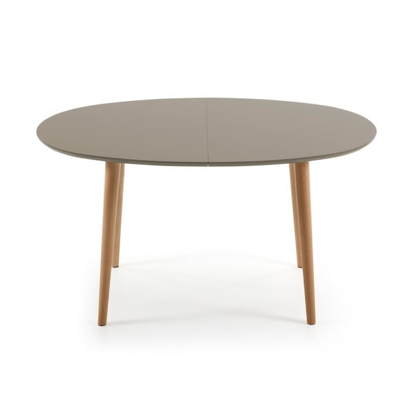 Sivi ovalni blagovaonski stol na razvlačenje Kave Home Oakland, 140 x 90 cm-image-1