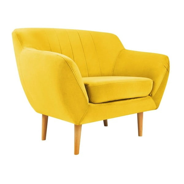 Žuta baršunasta fotelja Mazzini Sofas Sardaigne-image-2