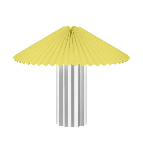 Žuta /u srebrnoj boji stolna lampa s mogućnosti zatamnjivanja s tekstilnim sjenilom (visina 36 cm) Taite – Blomus