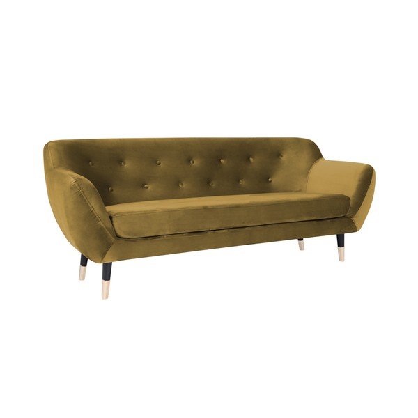 Senf žuta sofa s crnim nogama Mazzini Sofas Amelie, 188 cm-image-2
