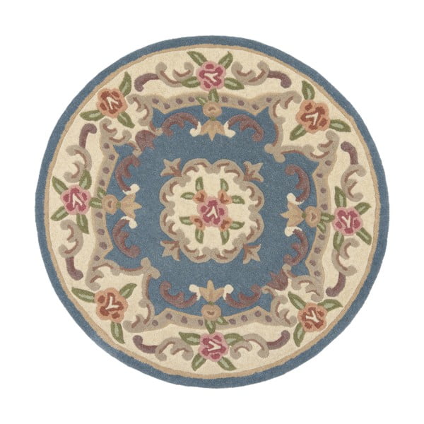 Plavi vuneni tepih tepih Flair Rugs Aubusson, ⌀ 120 cm