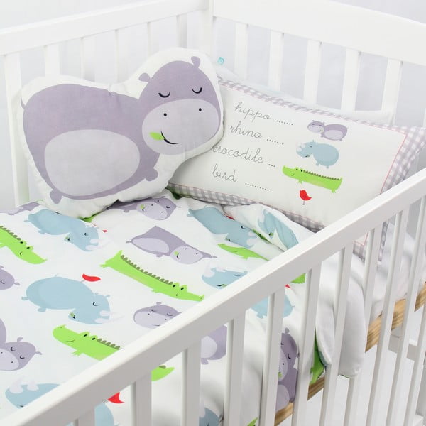 Pamučne plahte za duvet i jastuk za bebe Mr. Fox Hippo, 100 x 120 cm-image-3