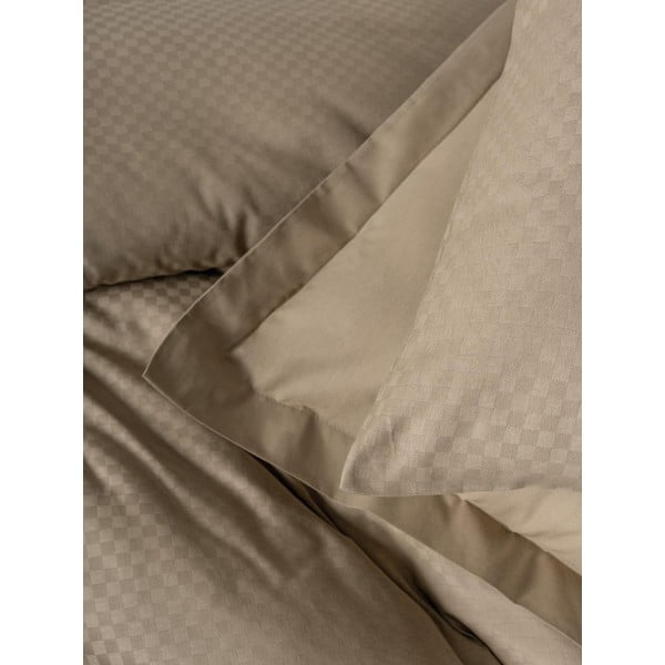 Smeđa posteljina za krevet za jednu osobu od renforce pamuka 140x200 cm Checkered – Mila Home Luxury-image-4