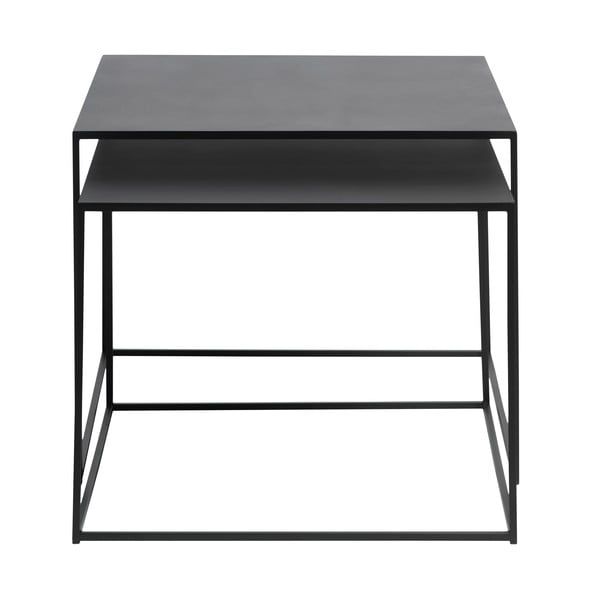 Crni metalni stolići za kavu u setu 2 kom 65x65 cm Pebble – Unique Furniture-image-3