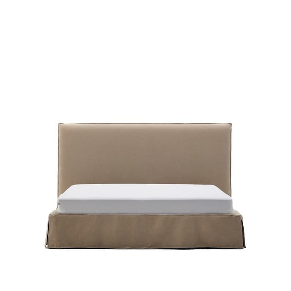 Smeđe-sivi tapecirani bračni krevet 180x200 cm Jaira – Kave Home-image-2