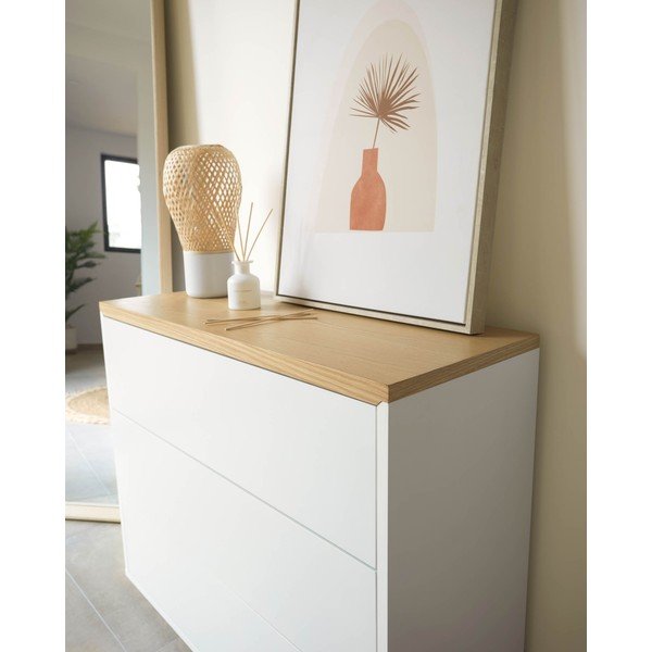 Bijela niska komoda 90x75 cm Abilen – Kave Home-image-2