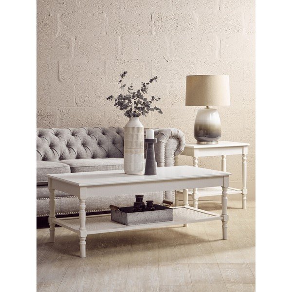 Bijeli stolić za kavu 60x120 cm Heritage – Premier Housewares-image-1