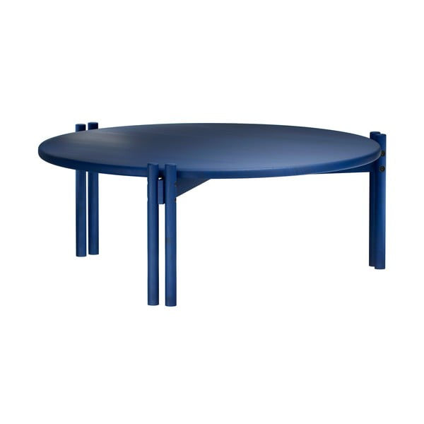 Plavi okrugao stolić za kavu od masivnog bora ø 80 cm Sticks – Karup Design-image-3