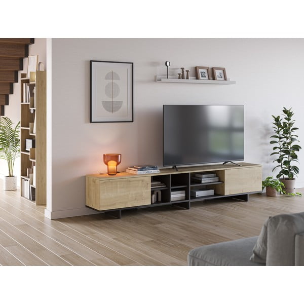 TV komoda u dekoru hrasta u prirodnoj boji 230x44 cm Cequoia – Marckeric-image-1