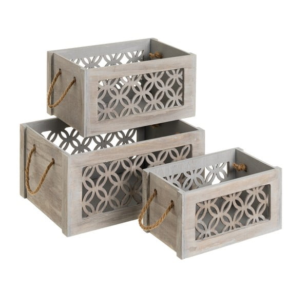 Dekorativne drvene kutije za pohranu u setu  3 kom – Casa Selección