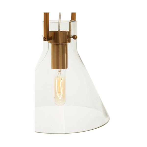 Metalna viseća svjetiljka u zlatnoj boji sa staklenim sjenilom ø 25 cm Trieste – Premier Housewares-image-1