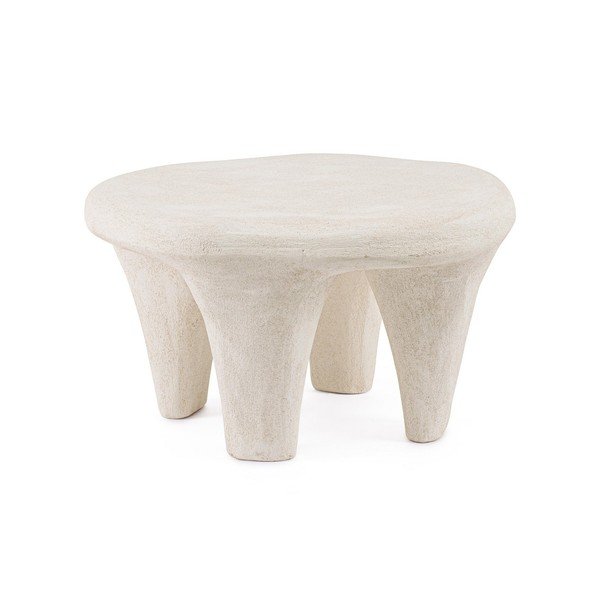 Krem okrugao stolić za kavu od polyresina 60x66 cm Albin – Bizzotto