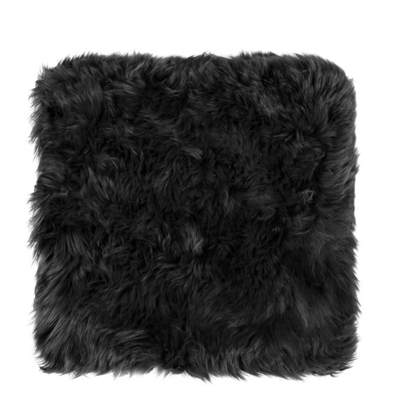 Crni jastuk za sjedenje od ovčjeg krzna za stolice za blagovaonu Royal Dream Zeland , 40 x 40 cm