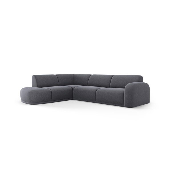 Siva baršunasti kutna garnitura Erin – Micadoni Home-image-2
