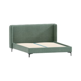 Zeleni tapecirani bračni krevet s podnicom 200x200 cm Basti – Ropez