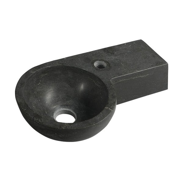 Crni kameni umivaonik za WC 40x23 cm Blok – Sapho