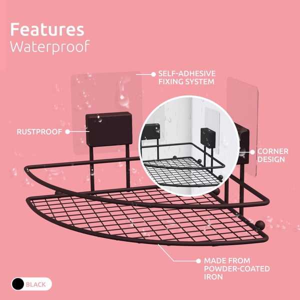 Samodržeća kutna kupaonska polica Compactor Magic Bath-image-1