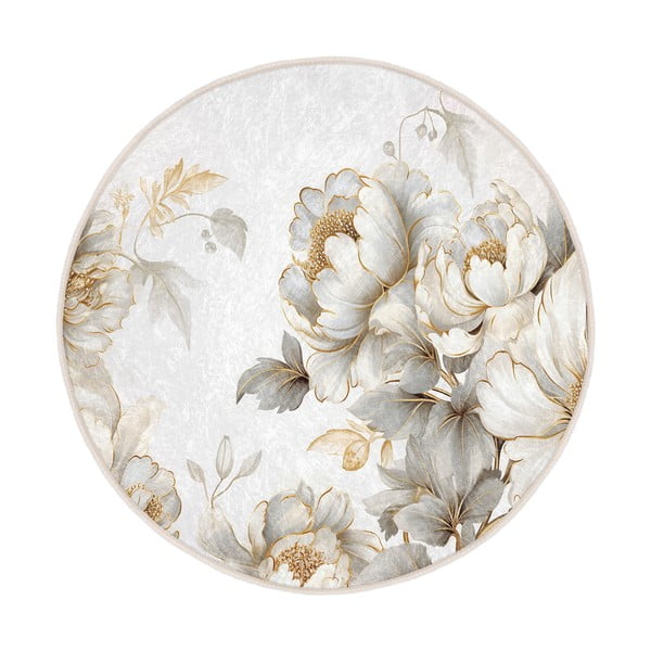 Svijetlo sivi/bež perivi okrugao tepih ø 80 cm Soft and Gentle – Mila Home