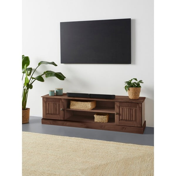 Smeđa TV komoda od masivnog bora 45x40 cm Mille – Støraa-image-1