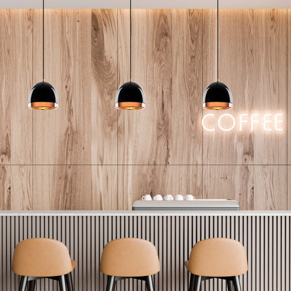 Crna/u zlatnoj boji viseća svjetiljka s metalnim sjenilom ø 17 cm Mugo – Opviq lights-image-4