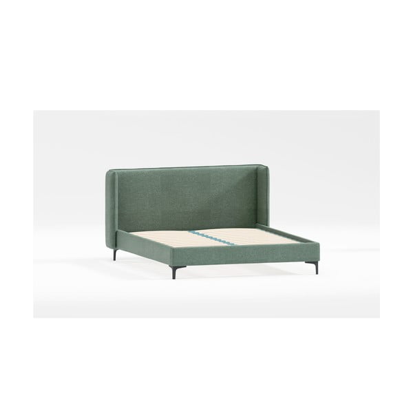 Zeleni tapecirani bračni krevet s podnicom 180x200 cm Basti – Ropez
