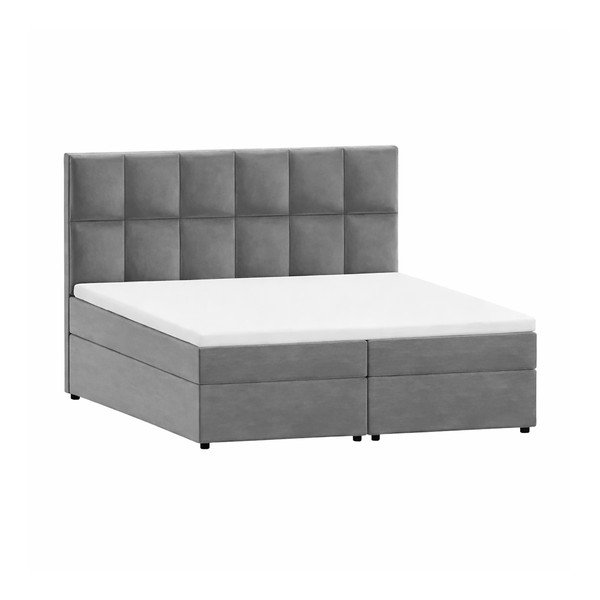 Sivi boxspring krevet s prostorom za odlaganje 160x200 cm Flip – Ropez