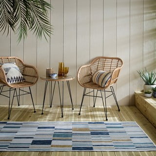 Žuti /plavi unutarnji i vanjski tepih 80x230 cm Rosco Geo – Flair Rugs
