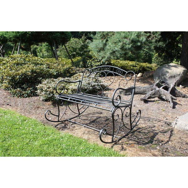 Crna metalna vrtna klupa Dares - Garden Pleasure-image-2