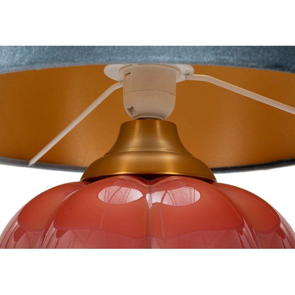 Crvena/plava staklena stolna lampa s tekstilnim sjenilom (visina 50 cm) Helene – Mauro Ferretti-image-3