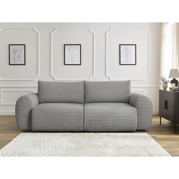 Tamno siva sklopiva sofa od samta 257 cm Lucien – Bobochic Paris-image-1