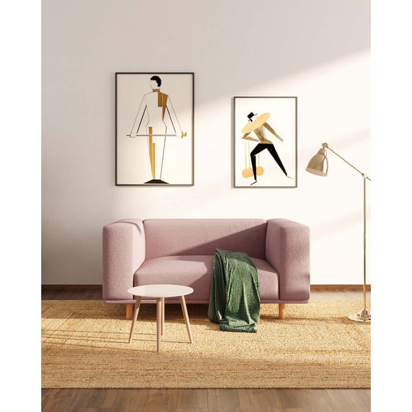 Ružičasta fotelja   od bouclé tkanine Kukumo – Ame Yens-image-1