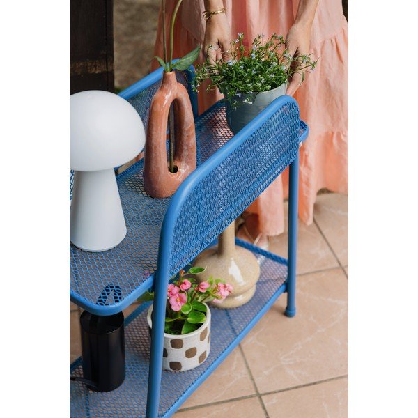 Plavi metalni stolić za balkon Garden Pleasure MWH, visina 70 cm-image-1