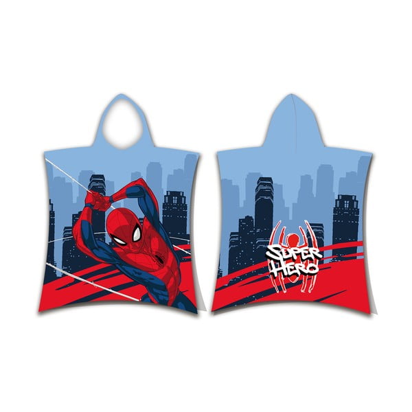 Crveni/plavi dječji pončo od frotira Spider-Man – Jerry Fabrics