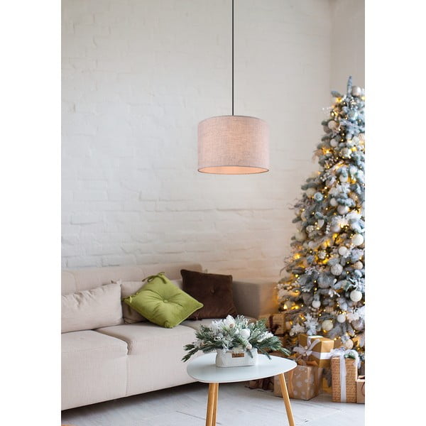 Bež viseća svjetiljka s tekstilnim sjenilom ø 35 cm Elmau – Trio-image-1