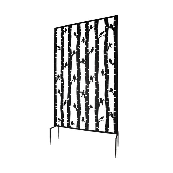 Crni metalni balkonski zastor 100x186 cm Birds – Esschert Design-image-2