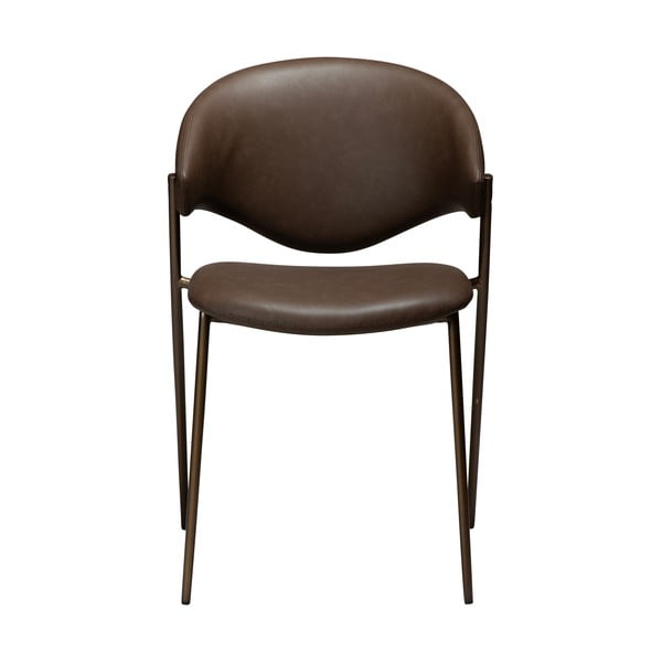 Tamno smeđa blagovaonska stolica od umjetne kože Zone – DAN-FORM Denmark-image-1