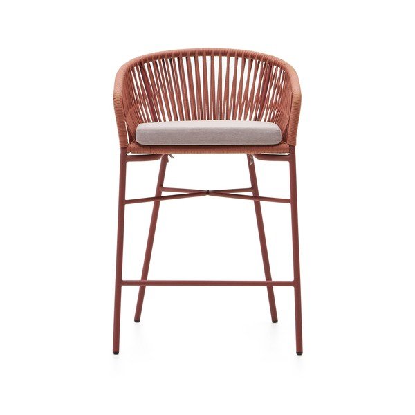 Vrtna barska stolica s terakota užetom Kave Home Yanet, visina 85 cm-image-2