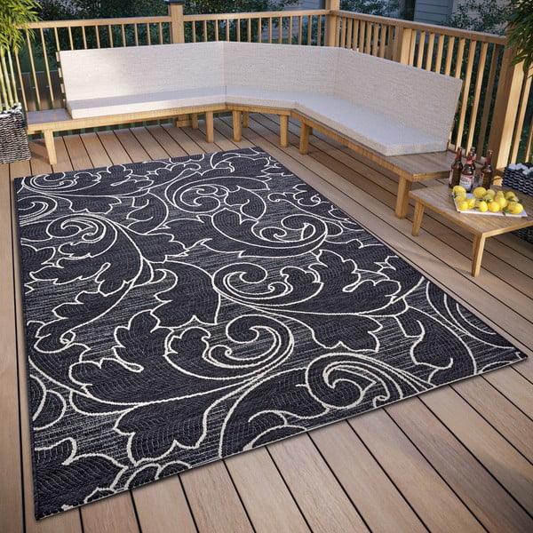 Crni vanjski tepih 194x290 cm Elina Black – Hanse Home-image-1