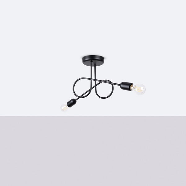 Crna stropna svjetiljka 18x57 cm Opulent – Sollux-image-2