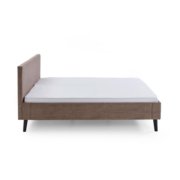 Smeđi tapecirani bračni krevet bez podnice 180x200 cm Avola – Meise Möbel-image-3