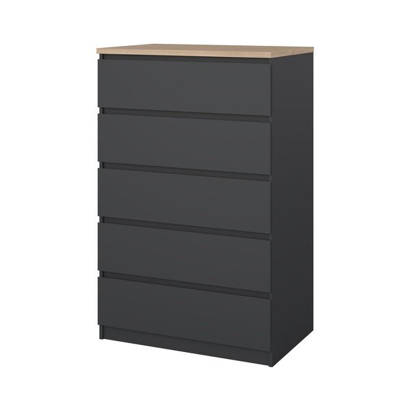 Tamno siva komoda 77x121x50 cm Naia – Tvilum