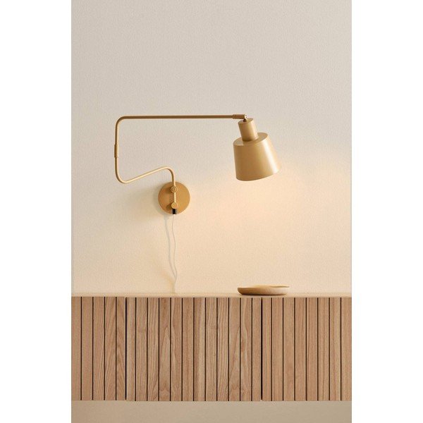 Žuta  metalna zidna lampa sa savitljivom konstrukcijom s utikačem Stig – Jotex-image-1