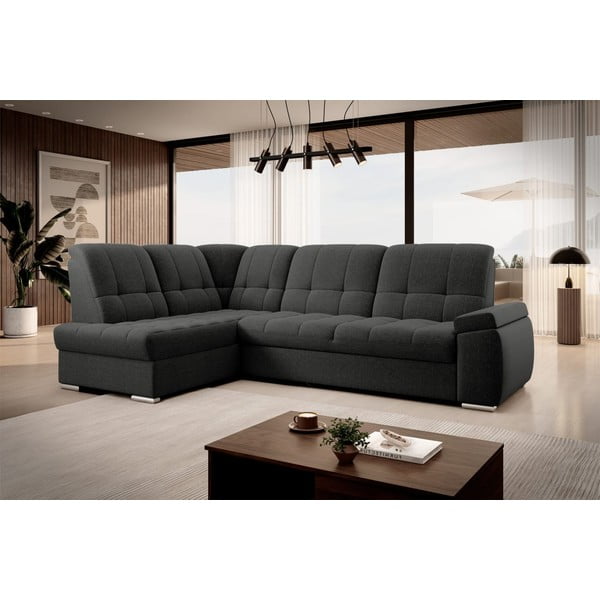 Tamno siva sklopiva/s prostorom za odlaganje kutna garnitura (s lijevim kutom/u obliku slova L) Sado – ELTAP-image-4