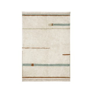 Plavi/krem periv/ručno rađen pamučan tepih 90x130 cm Lanes Vintage Blue – Lorena Canals
