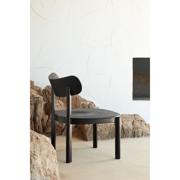 Crna blagovaonska fotelja u dekoru jasena Nara - Teulat-image-1