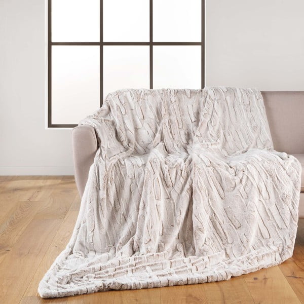 Bež deka od mikropliša 180x220 cm Lynx – douceur d'intérieur-image-1